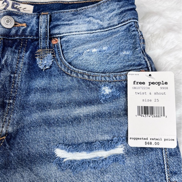 Free People Makai Cut Off Denim Shorts Size 25 - Picture 5 of 12